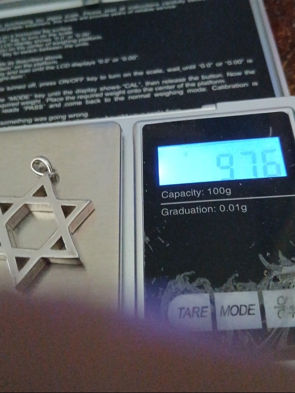Star of David .925 Solid Sterling Silver 9.75 gms - Picture 8 of 8